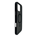 iPhone 16 Pro Max Mat Magsafe Uyumlu Manyetik Silikon Kılıf (Siyah)