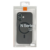 iPhone 16 N-Series 062 Magsafe Uyumlu Manyetik Silikon Kılıf (Gri)