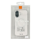 iPhone 16 N-Series 061 Magsafe Uyumlu Şeffaf Manyetik Silikon Kılıf