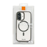 iPhone 16 N-Series 060 Magsafe Uyumlu Manyetik Silikon Kılıf (Gri)