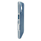 iPhone 16 Magsafe Şarj Özellikli Oyuklu Tasarım Mutural Bumpy Clear Kılıf (Mavi)