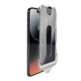 iPhone 16 Pro Kolay Uygulama Aparatlı Dust Proof Privacy Temperli Hayalet Cam Ekran Koruyucu (Siyah)