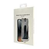 iPhone 16 Pro Kolay Uygulama Aparatlı Dust Proof Privacy Temperli Hayalet Cam Ekran Koruyucu (Siyah)
