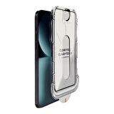 iPhone 16 Pro Max Kolay Uygulama Aparatlı Dust Proof Temperli Cam Ekran Koruyucu (Şeffaf)