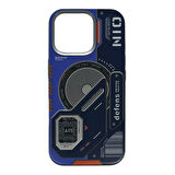 iPhone 16 Pro Max Uyumlu Nio Magsafe Matte Armor Kılıf (Mavi)