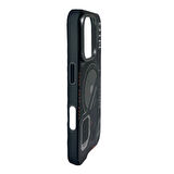 iPhone 16 Pro Max Uyumlu Nio Magsafe Matte Armor Kılıf (Siyah)