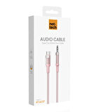 Nettech NT-AC07 Plastik 100 Cm Type-C To Aux Kablosu (Pembe)