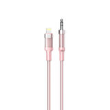 Nettech NT-AC06 Plastik 100 Cm Jack To Lightning Aux Kablo (Pembe)