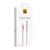 Nettech NT-AC06 Plastik 100 Cm Jack To Lightning Aux Kablo (Pembe)
