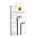Nettech NT-DC43 Plastik 100 Cm 60W Type-C To Type-C+Lightning Şarj ve Data Kablosu (Siyah)