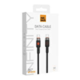 Nettech NT-DC32 60W Plastik 100 Cm Type-C To Type-C Şarj ve Data Kablosu (Siyah)
