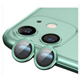 iPhone 12 / iPhone 12 Mini /iPhone 11 Uyumlu Alüminyum Seri Kamera Lens Koruyucu (Yeşil)