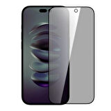 iPhone 15 Pro Max Uyumlu Privacy Ön Koruma Temperli Hayalet Cam Ekran Koruyucu (Siyah)