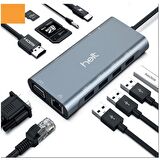 Helt HT-OT01 11 in 1 Type-C Hub Adaptör Çoklayıcı Dock Station
