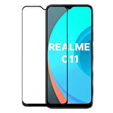 Realme C11 4G Uyumlu Ön Koruma Temperli Cam Ekran Koruyucu (Siyah)