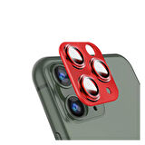 iPhone 11 Pro / 11 Pro Max Uyumlu Metalik Seri Kamera Lens Koruyucu (Kırmızı)