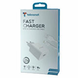 Teknonet TN-HCH06 10W 2100 mAh Lightning Kablo + Şarj Aleti (Beyaz)