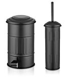 The mia  çöp kovası ve tuvalet fırçası seti siyah 2 li