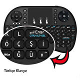Mini Klavye Led Işıklı Kablosuz Bluetooth şarj edilebilir Mini Türkçe Klavye Mouse Smart Tv Box