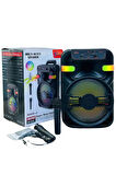 PL-4596 BT+USB+TF+AUX+Kumanda 20W Çift Mikrofonlu Işıklı Toplantı-Parti Kule Hoparlör