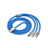 STC-8836 120W 6A Amper Destekli 3-İN-1 Type-c Micro Uyumlu Hızlı Şarj Ve Data Kablo 1MT