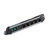 S-Link Swapp SPGKS05 1.5m 3G1.5mm2 900 Joule 5Li Akım Korumalı Çoklayıcı Piriz Gri