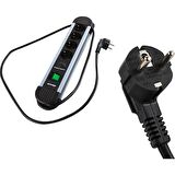 S-Link Swapp SPGKS05 1.5m 3G1.5mm2 900 Joule 5Li Akım Korumalı Çoklayıcı Piriz Gri