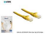 S-Link SL-CAT6030 0.30 Mt UTP CAT6 24AWG Sarı Patch Cord Kablo