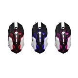Rampage KM-R77 Siyah Usb 3 Farklı Ledli Gaming Q Multimedia Klavye + Mouse Set