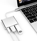 S-link SL-USB-C68 Type-C to HDMI+usb3.0+pd Kablo