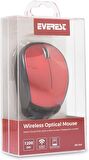 Everest SM-340 Usb Kırmızı 3D Optik Kablosuz Mouse