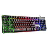 Rampage Km-rx9 Cypher Siyah Usb Gökkuşağı Zemin Aydınlatmalı Q Standart Oyuncu Klavye + Mouse Set