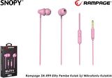 Snopy Rampage SN-R99 Elity Pembe Kulak İçi Mikrofonlu Kulaklık