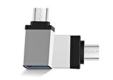 S-link SL-TAOTG25 Gümüş Metal Gövde Usb F to Micro Usb m Otg Çevirici