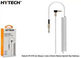 Hytech Hy X76 1M Beyaz L Uçlu 3.5Mm Stereo Spiralli Ses Kablosu / Hytech