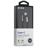 S-Link Swapp SW-C770 1 mt 3A Type-C Çapraz Uçlu Şarj Kablosu - Kırmızı/Gri 