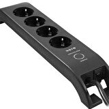 S-link SPG3041 2m 2xUSB=2.4a 3G1.5mm2 900 Joule 4'lü Akım Korumalı Siyah Priz 30483