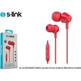 S-link SL-KU160 Mobil Uyumlu Kulak İçi Mikrofonlu Kulaklık - Kırmızı