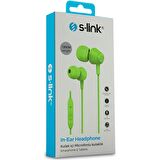 S-link SL-KU160 Mobil Uyumlu Kulak İçi Mikrofonlu Kulaklık - Yeşil