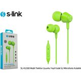 S-link SL-KU160 Mobil Uyumlu Kulak İçi Mikrofonlu Kulaklık - Yeşil