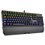 Rampage KB-R81 ROCKET Red Switch Gökkuşağı Ledli RGB Şeritli Metal Yüzey Mekanik Gaming Oyuncu Klavye