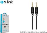 S-Link SL-SP70 1m Siyah 3.5mm Stereo Aux Ses Kablosu
