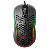 SMX-R85 GENTLE 12800dpi Siyah RGB Ledli Süper Hafif Makrolu Gaming Oyuncu Mouse