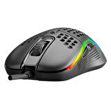 SMX-R85 GENTLE 12800dpi Siyah RGB Ledli Süper Hafif Makrolu Gaming Oyuncu Mouse