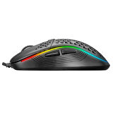 SMX-R85 GENTLE 12800dpi Siyah RGB Ledli Süper Hafif Makrolu Gaming Oyuncu Mouse