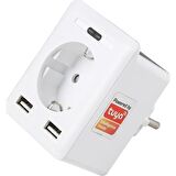 S-Link Swapp SL-04 10A Akım Korumalı Akıllı Priz 2 USB 2.4 Ghz Wifi TUYA Destekli