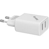 S-Link SL-EC50L 5V 2400MA Apple Lightning Kablolu 2 USB Çıkışlı iPhone Hızlı Şarj Adaptörü - Beyaz (Apple Uyumludur.)