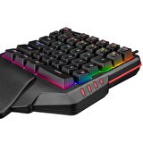 Rampage MIRACLE K1 Siyah USB Led Aydınlatmalı Q 35 Tuşlu Mini Gaming Klavye