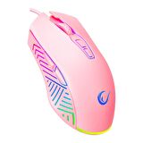 Rampage SMX-G68 Spear Full RGB 7200DPI Pembe 7D Makrolu Gaming Oyuncu Mouse