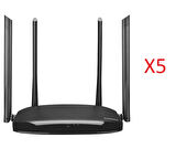 Everest EWR-AC5-V3 AC1200Mbps DualBand 4-6dBi Anten WISP+AP+Repeater Destekli Kablosuz Wifi Router X 5 Adet